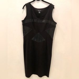 Black knit dress with faux snakeskin trim size 12